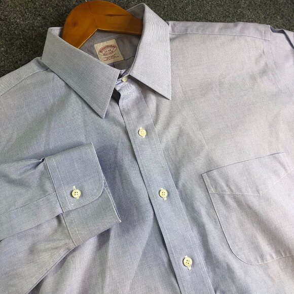 Brooks Brothers Other - Brooks Brothers Shirt 17 34 Blue Traditional Oxford Button Micro Check